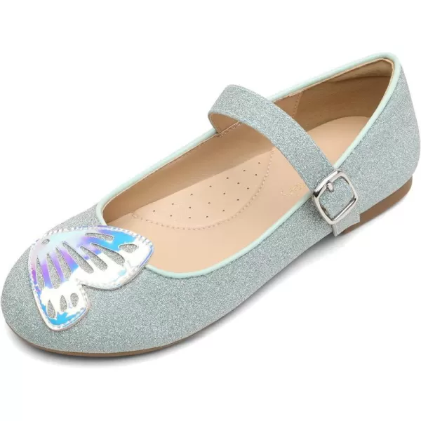 imageDREAM PAIRS Girls Dress Shoes Flower Girl Princess Butterfly Ballet FlatsBlue