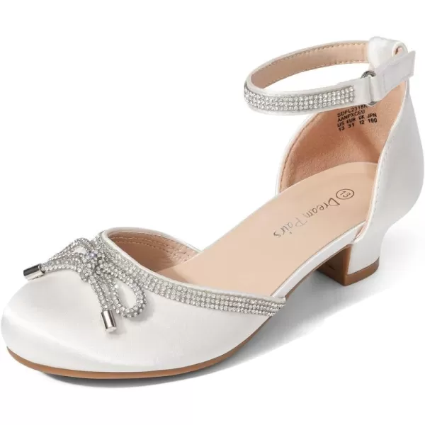 imageDREAM PAIRS Girls Dress Shoes Pumps Low Heels Sandals Flower Party Wedding PrincessWhite