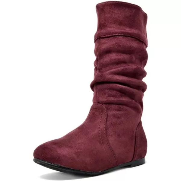imageDREAM PAIRS Girls Faux Fur Lined Knee High Winter Riding BootsToddlerLittle KidBig KidBurgundy