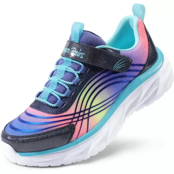 imageDREAM PAIRS Girls Kids Running Shoes Athletic Tennis Shoes Thick Sole Sneakers for LittleBig KidsPurpleRainbow