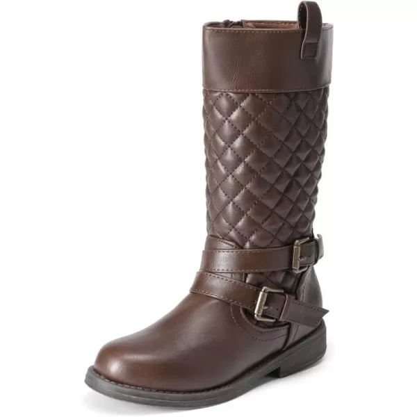 imageDREAM PAIRS Girls Knee High Fashion Riding BootsBrown