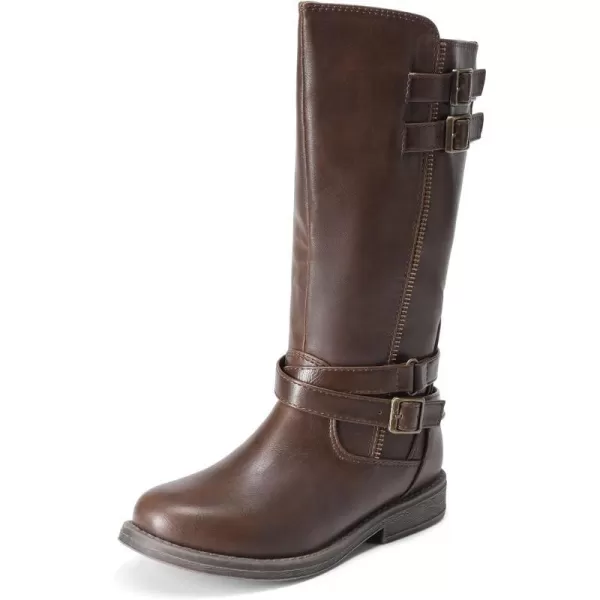 imageDREAM PAIRS Girls Knee High Fashion Riding BootsBrown03