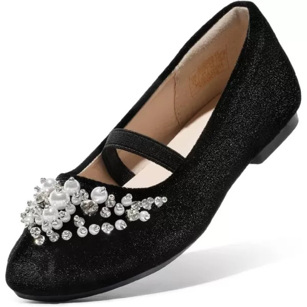 imageDREAM PAIRS Girls Mary Jane Ballerina Flat Dress ShoesBlackSuede