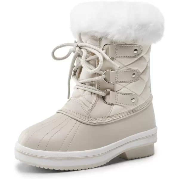 imageDREAM PAIRS Girls MidCalf Winter Snow Boots for Little KidsBig KidsWhite