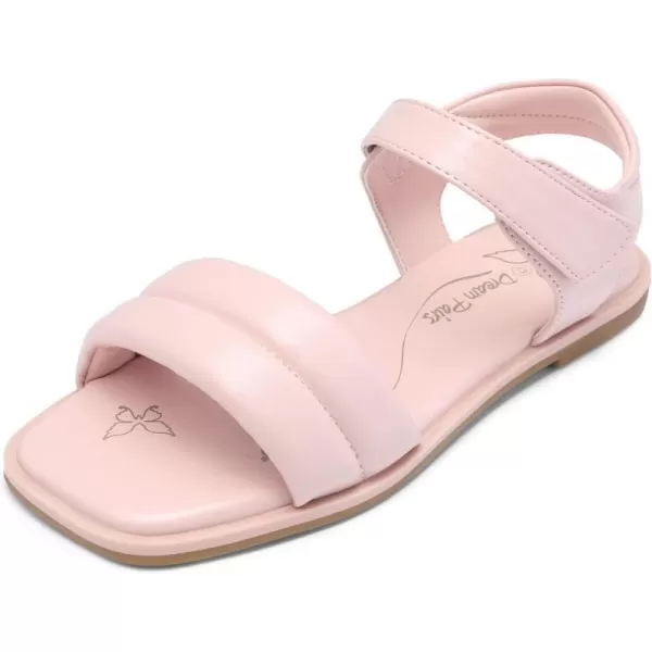 imageDREAM PAIRS Girls Sandals Cozy Open Toe Casual Summer Shoes Little KidBig KidPink