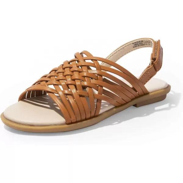 imageDREAM PAIRS Girls Sandals Gladiator Braided Flat Open Toe Summer SandalsBrown