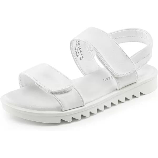 imageDREAM PAIRS Girls Sandals Glitter Two Strapped Casual Open Toe Sandals Little KidBig KidWhite