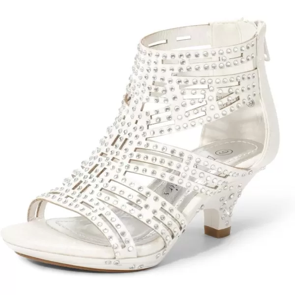 imageDREAM PAIRS Girls Sandals Low Heel Dress Pump SandalsWhite1