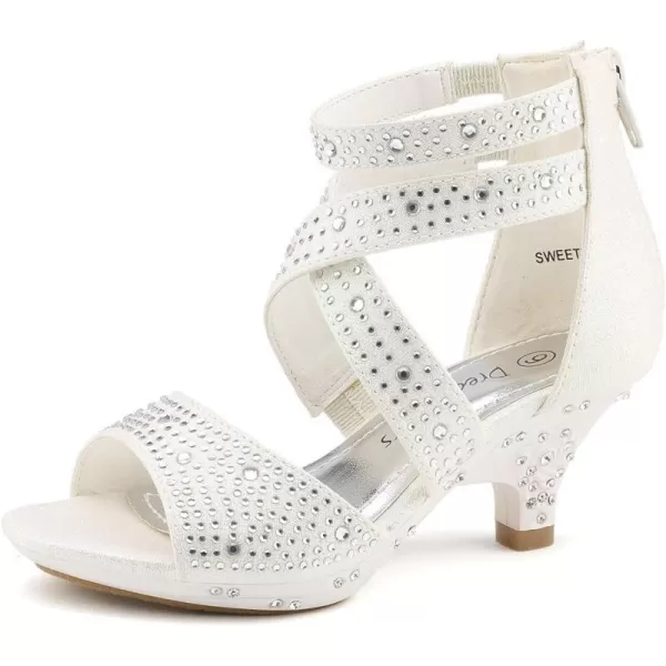 imageDREAM PAIRS Girls Sandals Low Heel Dress Pump SandalsWhite2