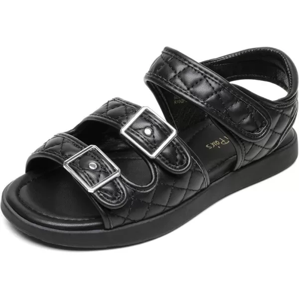 imageDREAM PAIRS Girls Sandals Open Toe Summer Shoes with Adjustable Strap Buckle ToddlerLittle KidBlack