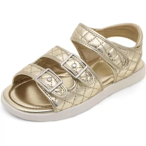 imageDREAM PAIRS Girls Sandals Open Toe Summer Shoes with Adjustable Strap Buckle ToddlerLittle KidGold