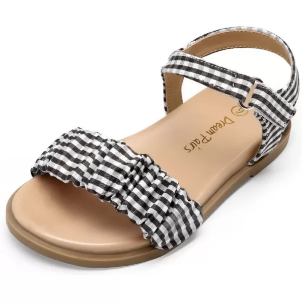 imageDREAM PAIRS Girls Sandals OpenToe Princess Dress Flat Sandals Summer ShoesToddlerLittle KidBlack
