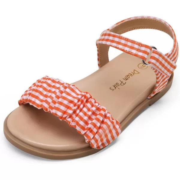 imageDREAM PAIRS Girls Sandals OpenToe Princess Dress Flat Sandals Summer ShoesToddlerLittle KidOrange