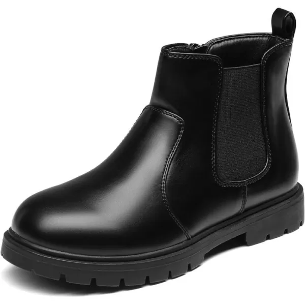 imageDREAM PAIRS Girls Side Zipper Chelsea Ankle Boots Little KidBig KidBlackPu