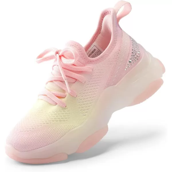 imageDREAM PAIRS Girls SlipOn Sneakers Kids Lightweight Jelly Sole Walking ShoesRainbowPink