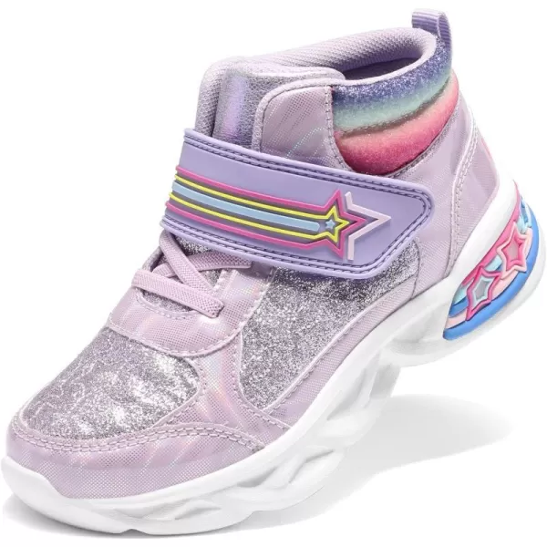 imageDREAM PAIRS Girls Sneakers High Top Casual Little Kids Glitter Walking Shoes Fashion BootPurple
