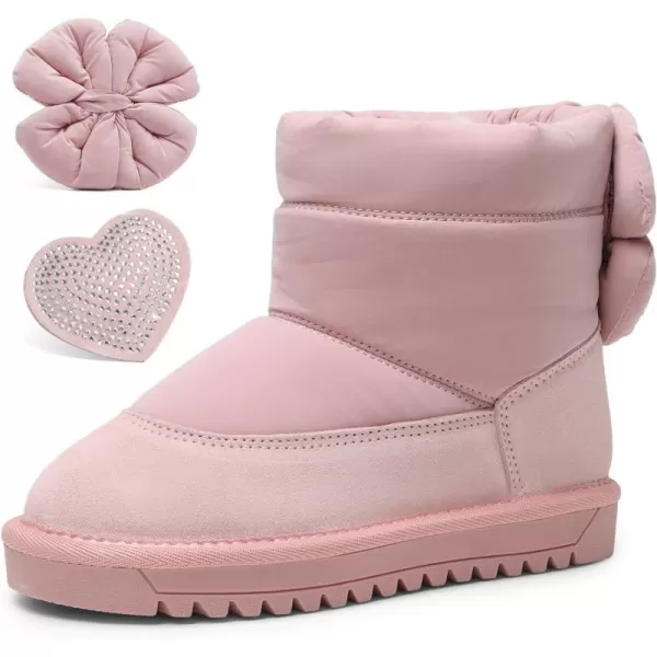imageDREAM PAIRS Girls Snow Boots Kids Winter 10mm Puffy Faux Fur Lined Ankle Shoes for LittleBig KidPink