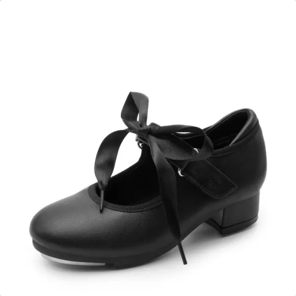 imageDREAM PAIRS Girls Tap Shoes Easy Strap Dance Shoes Girls Mary Jane Flats for ToddlerLittle KidBig KidBlack