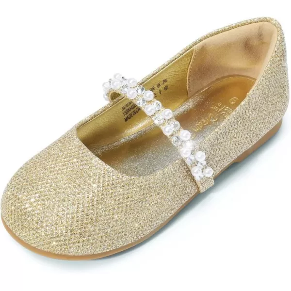 imageDREAM PAIRS Girls ToddlerLittle KidBig Kid Serena100 Mary Jane Ballerina Flat ShoesGoldGlittert