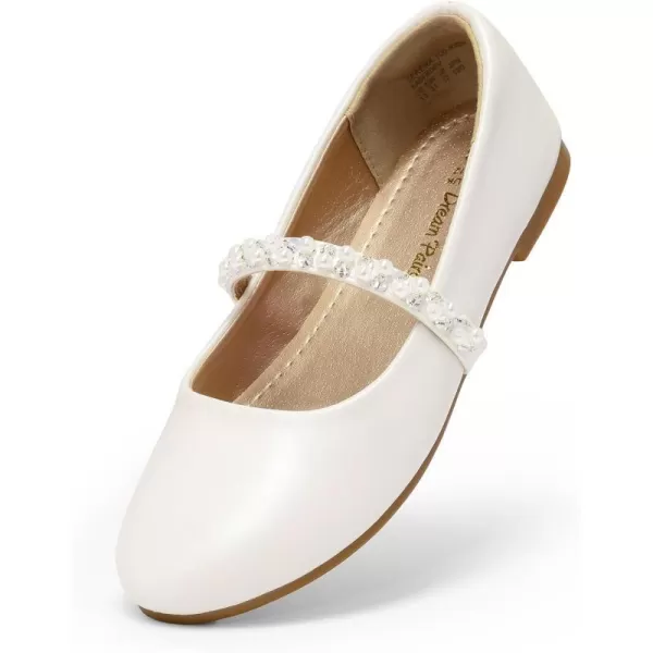 imageDREAM PAIRS Girls ToddlerLittle KidBig Kid Serena100 Mary Jane Ballerina Flat ShoesIvory