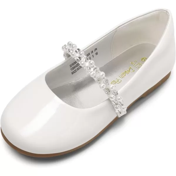 imageDREAM PAIRS Girls ToddlerLittle KidBig Kid Serena100 Mary Jane Ballerina Flat ShoesWhitePatt