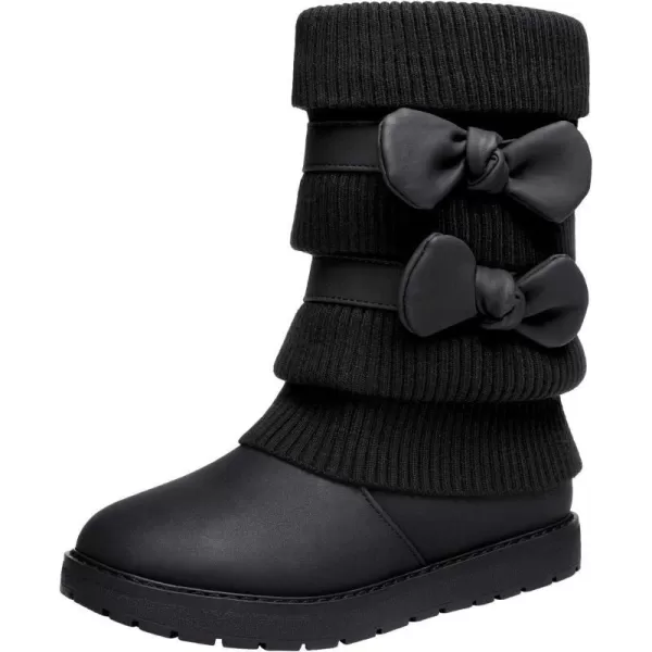 imageDREAM PAIRS Girls Winter Snow Boots Faux Fur Lined Mid Calf ShoesBlack