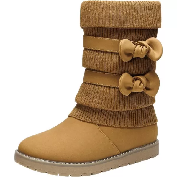 imageDREAM PAIRS Girls Winter Snow Boots Faux Fur Lined Mid Calf ShoesKlovecamel