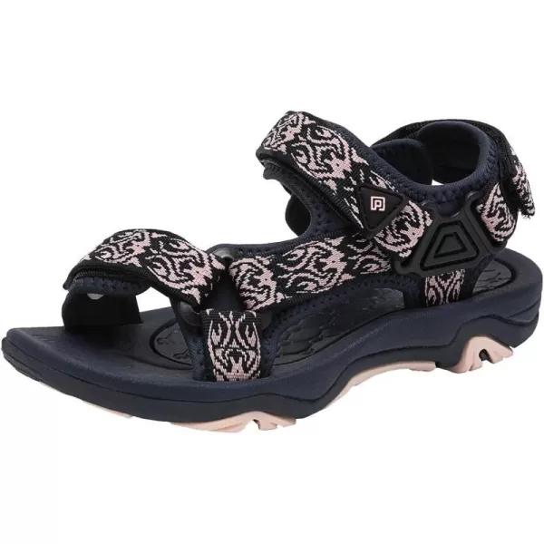 imageDREAM PAIRS Kids Adventurous LightWeight Adjustable Straps Summer Sandals ToddlerLittle KidBig KidNavy Shell Pink2