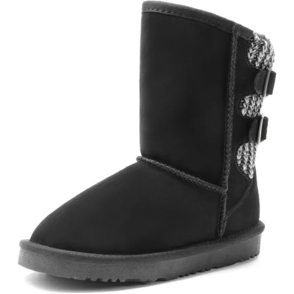 imageDREAM PAIRS Kids Faux Fur Lined Mid Calf Winter Snow BootsBlack