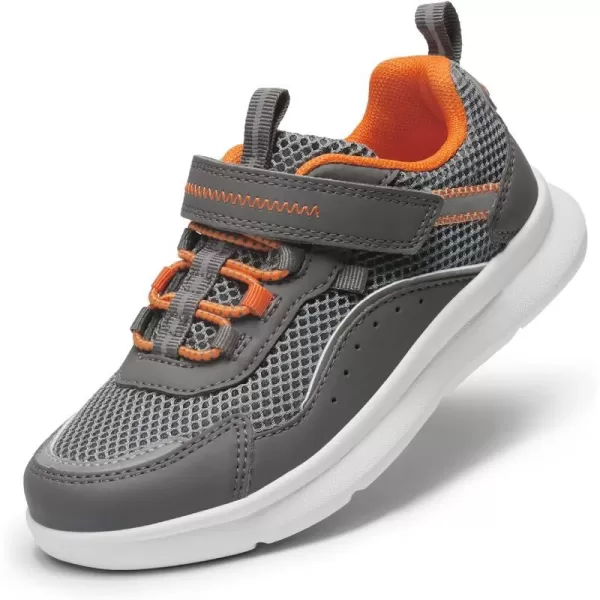 imageDREAM PAIRS Kids Shoes Boys Girls Athletic Running Tennis Sneakers for Little KidBig KidGreyOrange
