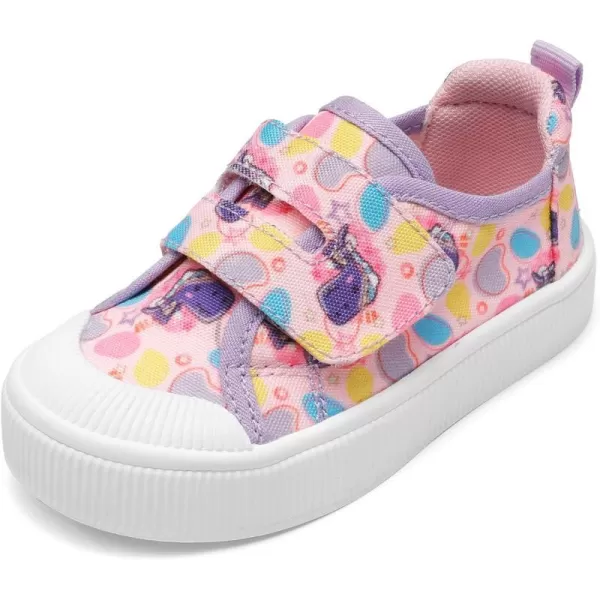 imageDREAM PAIRS Kids Toddler Sneakers Little Boys Girls Cartoon Canvas Shoes Hook and Loops Casual Walking ShoesPink