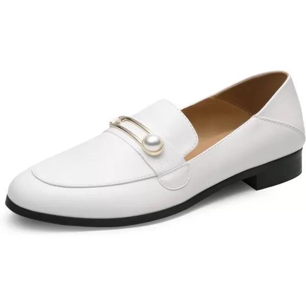 imageDREAM PAIRS Loafers for Women Slip On Comfortable Round Toe Casual Fashion Flats Driving ShoesBeige WhitePu
