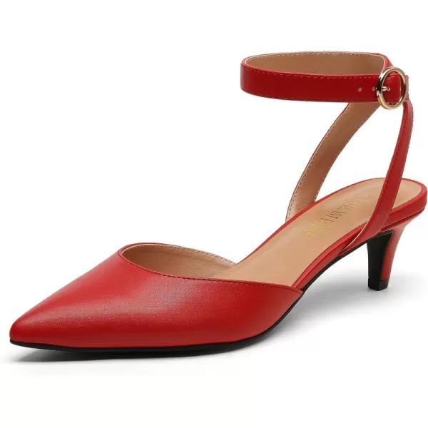imageDREAM PAIRS Low Heels for Women Wedding Dress Closed Toe Pump ShoesFireRed