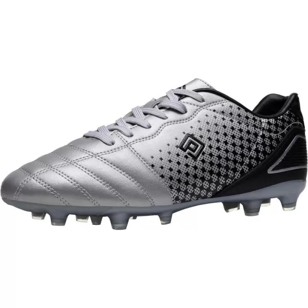 imageDREAM PAIRS Mens Firm Ground Soccer Cleats Soccer ShoesSilverBlack