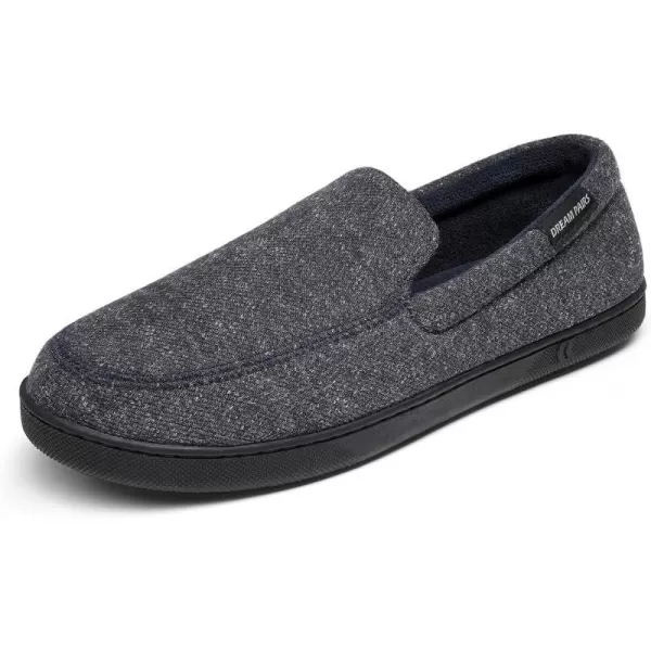 imageDREAM PAIRS Mens House Slippers Moccasins Style For IndoorOutdoor With Highdensity Memory Foam Winter Warm House ShoesBlue