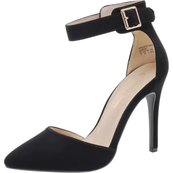imageDREAM PAIRS OppointedAnkle Womens Pointed Toe Ankle Strap DOrsay High Heel Stiletto Pumps ShoesBlackNubuck