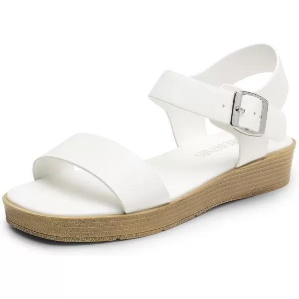 imageDREAM PAIRS Platform Sandals for Women Comfortable Open Toe Wedge Sandals with Foam Insole Lightweight Flatform Sandals for Women Dressy Casual SummerWhite