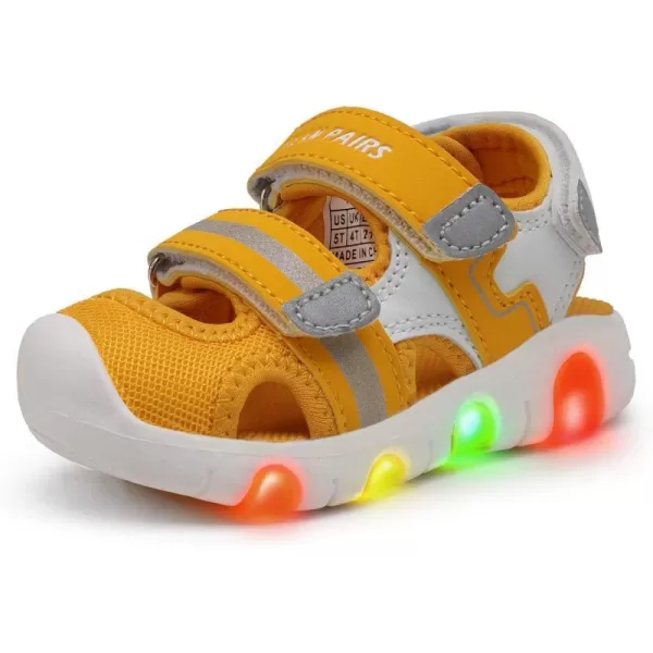 imageDREAM PAIRS Toddler Boys Girls Light Up Athletic Outdoor Summer Sports SandalsBright Yellow