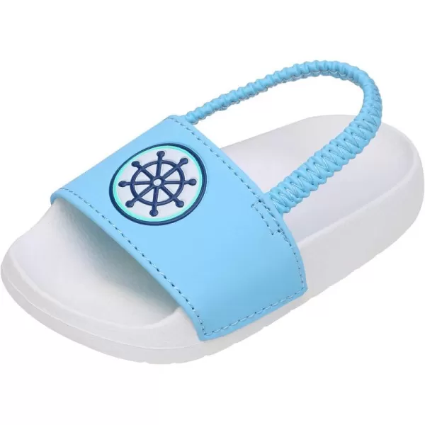 imageDREAM PAIRS Toddler Boys Girls Slip on Slide Sandals Kids Outdoor Summer Beach Water Shoes SlippersNavyBlue