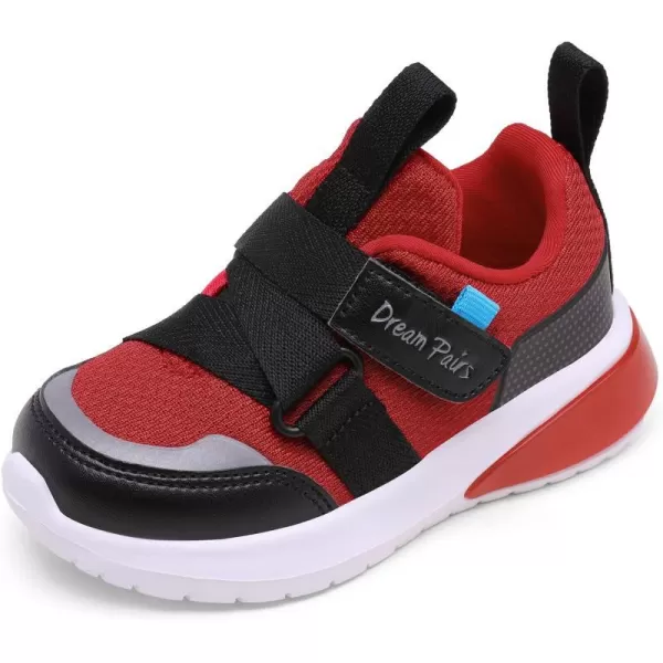 imageDREAM PAIRS Toddler Boys Girls Tennis Running Walking Shoes Kids Breathable Lightweight SneakersBlackRed