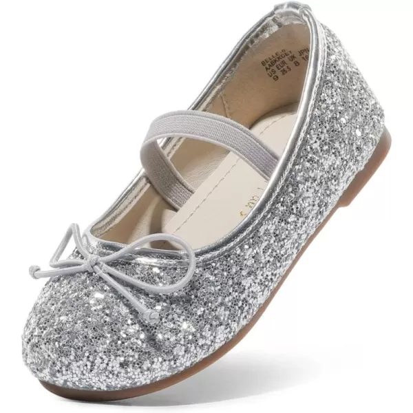 imageDREAM PAIRS Toddler Girls Dress Shoes Party Wedding Flower Girl Ballet FlatsSilver