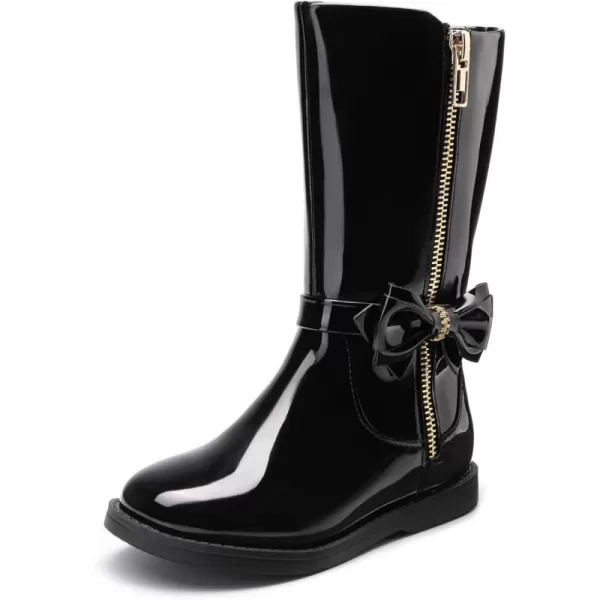 imageDREAM PAIRS Toddler Girls Mid Calf Boots Side Zipper Riding ShoesBlackPat