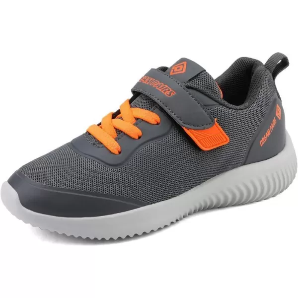 imageDREAM PAIRS UnisexChild Running ShoesSneakerGreyOrange