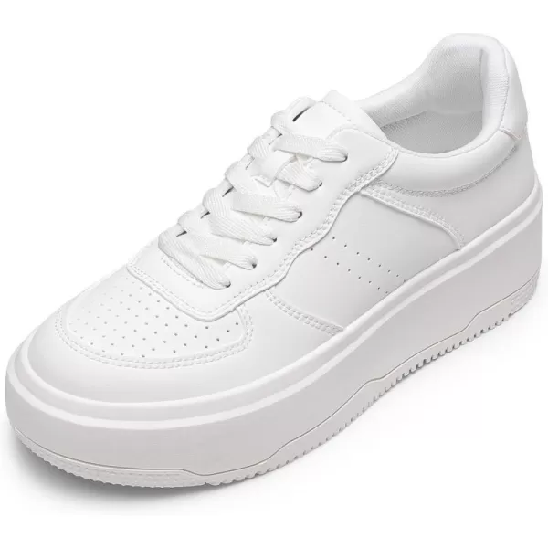 imageDREAM PAIRS Women Platform Sneakers Low Top Lace Up Walking Shoes for WomenWhite