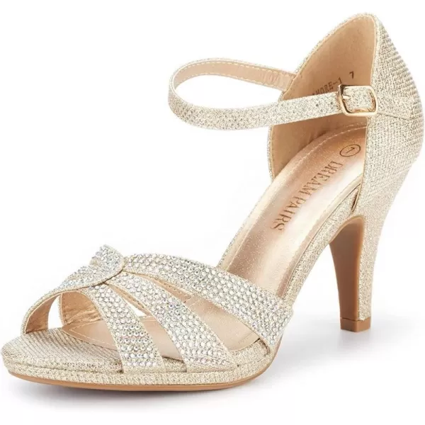 imageDREAM PAIRS Womens Amore Fashion Stilettos Open Toe Pump Heel SandalsGold