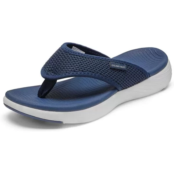 imageDREAM PAIRS Womens Arch Support Soft Cushion Flip Flops Thong SandalsNavy