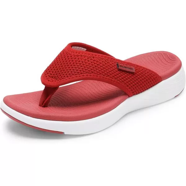 imageDREAM PAIRS Womens Arch Support Soft Cushion Flip Flops Thong SandalsRed