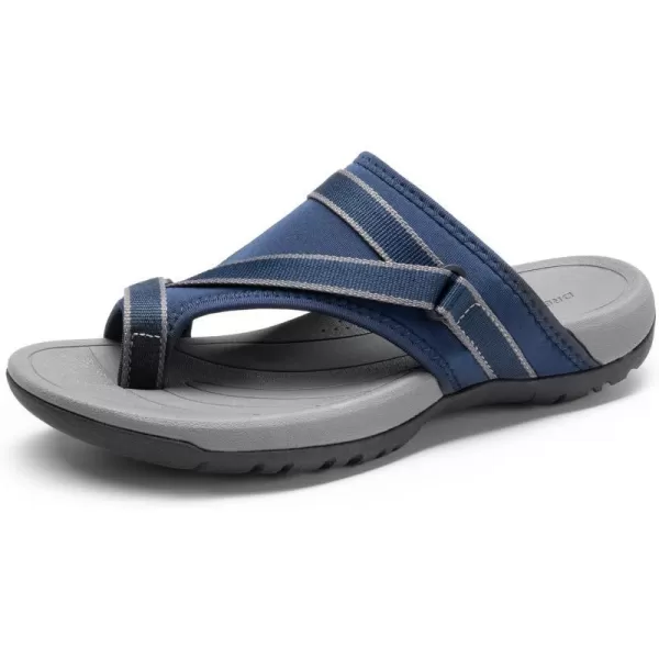 imageDREAM PAIRS Womens Athletic Sport Walking Slide Sandals Splittoe Comfort Hiking Casual Outdoor Beach Water Slip On Summer ShoesNavy