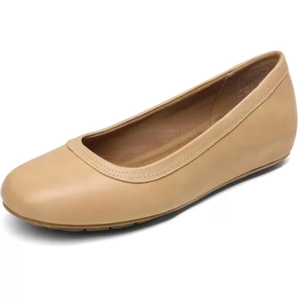 imageDREAM PAIRS Womens Ballet Flats Comfortable Dressy Work Low Wedge Arch Support Flats ShoesNudePu