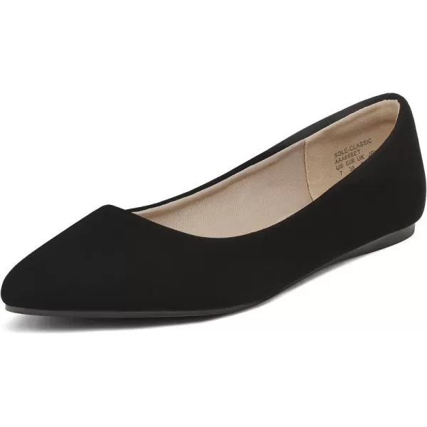 imageDREAM PAIRS Womens Casual Pointed Toe Ballet Comfort Soft Slip On Flats ShoesBlacknubuck